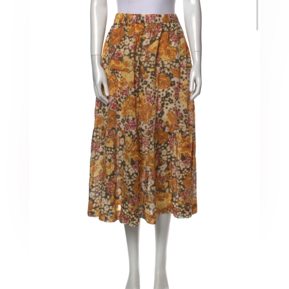BA&SH floral print midi skirt